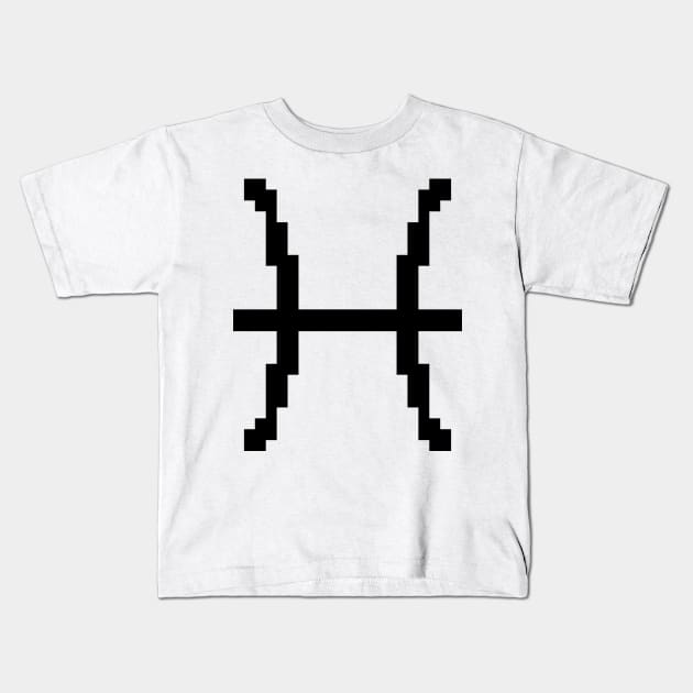 Pisces pixel Kids T-Shirt by ManicWax